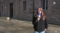 Alumnas dun colexio de Rois emitiron en directo un telexornal sobre Díaz Castro e o Día das Letras Galegas