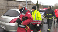 A campaña de Nadal da DXT preséntase en Ourense simulando un accidente con falecidos