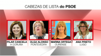 Catro mulleres lideran para o Congreso unhas listas galegas do PSOE cheas de cambios