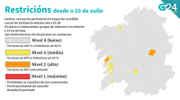 Sarria, Cambados, A Illa, Vilanova e Vilagarcía, no nivel alto de retricións
