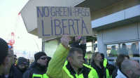Protestas en Italia contra a obrigatoriedade do certificado covid para traballar