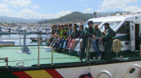 Fin de curso para os escolares de educación especial de Panxón a bordo dunha patrulleira