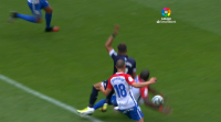 Cristian Herrera reclamou un penalti con empate a cero