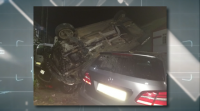 Un aparatoso accidente en Palmeira deixa varios vehículos danados e dúas persoas feridas