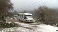 A neve callou en Ourense por riba dos 1.200 metros