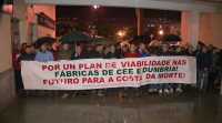 Protesta dos traballadores de Ferroatlántica de Cee