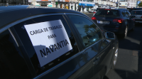 Caravana de vehículos para reclamar emprego para o naval de Ferrol