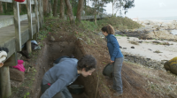 Escavan nunha praia da Illa de Arousa para localizar unha salgadura romana