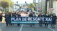 Os hostaleiros galegos maniféstanse de novo en Santiago para pedir un plan de rescate do sector