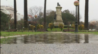 As precipitacións deixan importantes acumulacións de auga na zona sur da Coruña