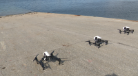 Drons de vixilancia controlan as bateas da ría de Arousa para evitar roubos