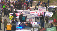 Manifestación dos hostaleiros do Morrazo para pedir o rescate do sector