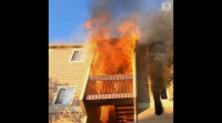Os bombeiros rescatan toda unha familia das lapas en Kansas