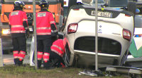 Liberan unha muller de dentro do seu coche tras un aparatoso accidente na AP-9 en Vigo