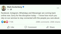 Xa volven funcionar WhatsApp, Facebook e Instagram