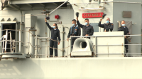 A despedida do buque Cantabria en Ferrol estivo condicionada pola covid