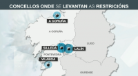 Abandonan as restricións A Coruña, Lalín, Silleda e Vilaboa