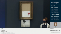 A obra semidestruída de Banksy véndese por 21 millóns de euros