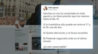 Pablo Iglesias recrimínalle a Pedro Sánchez que queira "ou eleccións ou negociar no último minuto"