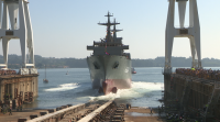 Navantia bota o 'Stalwar', o segundo buque loxístico para a Armada australiana