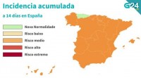 A incidencia baixa de 80 en España, con Galicia a piques de entrar no risco baixo