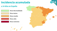 A incidencia estabilízase en España e anda arredor dos 42 casos