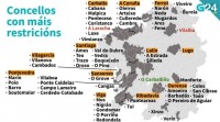 Suavízanse as restricións no Carballiño e increméntanse en Vilalba e A Laracha