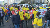 Os traballadores de Endesa maniféstanse na Coruña tras o anuncio do peche nas Pontes