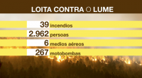 Preto de 3.000 profesionais combateron 39 incendios en Galicia