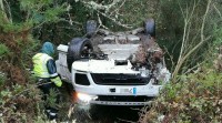 Dous feridos leves en dous acidentes por saída de vía en Ourense