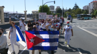 Manifestación na Coruña en apoio ao pobo cubano