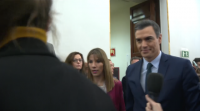 Pedro Sánchez elude as preguntas dos xornalistas á saída do Congreso