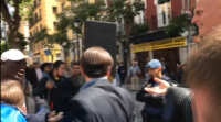 Ciudadanos sufre un escrache en Madrid nun acto contra ocupacións ilegais de pisos