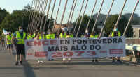 Manifestación a prol da factoría ENCE tras a decisión da Audiencia Nacional que anula a prórroga da concesión