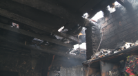 Un incendio provocou o derrubamento dunha casa na Pobra de Trives