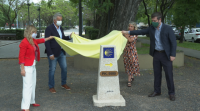 Inauguran un monólito do Camiño de Santiago en Bos Aires