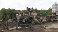 Arden corenta toneladas de forraxe e cinco máquinas agrícolas en Bóveda