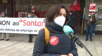 Traballadores do Banco Santander protestan contra 370 despedimentos en Galicia