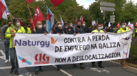 Protestas en Santiago contra a deslocalización e a perda de postos de traballo en Naturgy