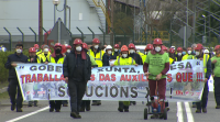 Os traballadores reclaman futuro para a planta de Endesa nas Pontes