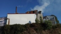 Rexístrase un incendio nunha fábrica de madeira en Ribela, Ourense