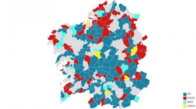 O mapa das maiorías absolutas: os concellos máis tranquilos... en principio