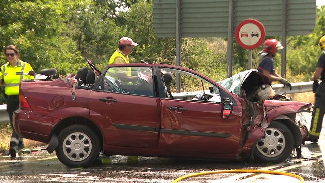 Un accidente en Sober deixa tres feridos e retencións quilométricas