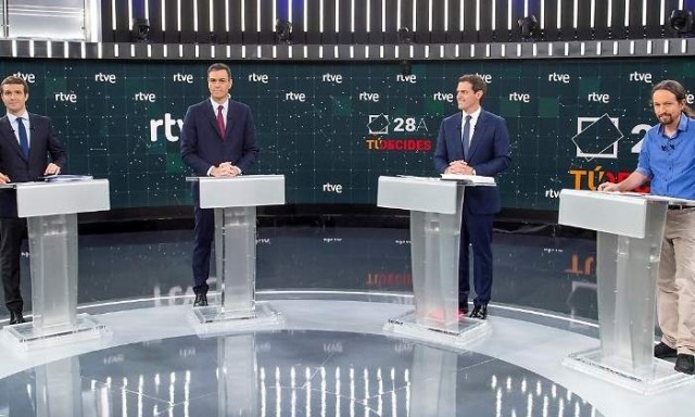 Os cinco principais candidatos á presidencia do Goberno participarán nun único debate televisivo o 4 de novembro