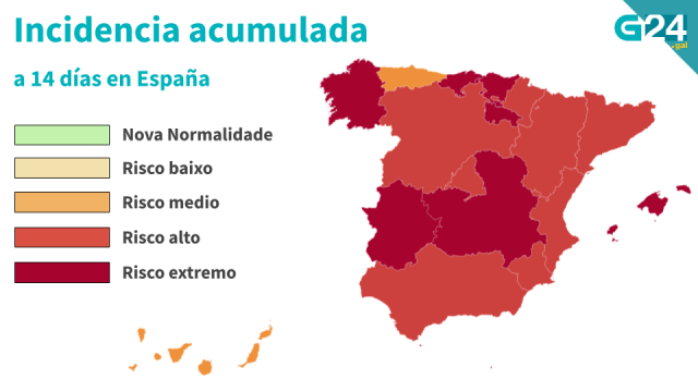 Baixa o ritmo de contaxio en España, pero varias comunidades aumentan a incidencia