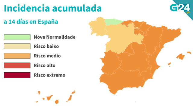 Galicia e Castela e León, en risco baixo de transmisión da Covid-19