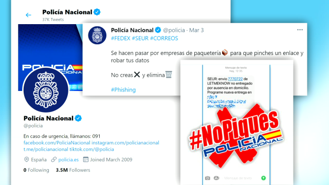 A policía advirte dunha estafa con SMS supostamente envíados por compañías de paquetería