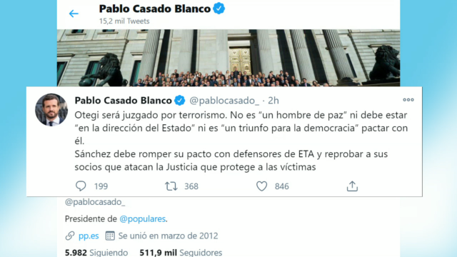 Pablo Casado empraza a Pedro Sánchez a romper o pacto con EH-Bildu