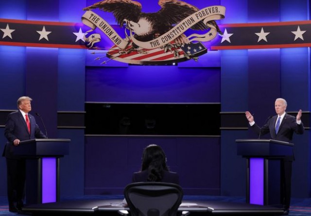 Trump e Biden debaten e deixan claras as súas visións opostas de país