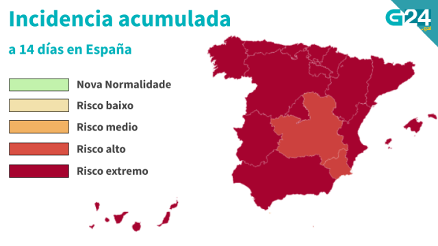 Galicia súmase ás comunidades en risco extremo